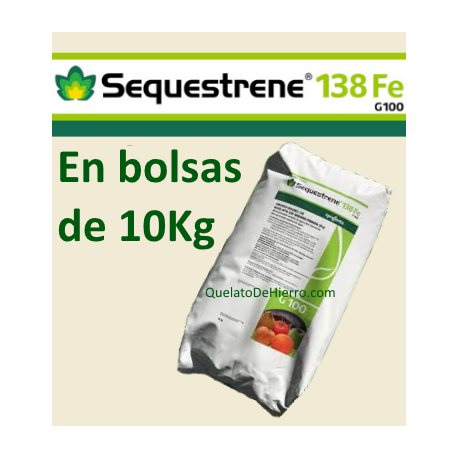 Saco de 10 kg de quelato de hierro Sequestrene 138 para agricultura