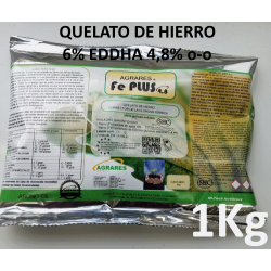 Quelato de hierro EDDHA 6% orto-orto fertilizante hierro para plantas amarillas